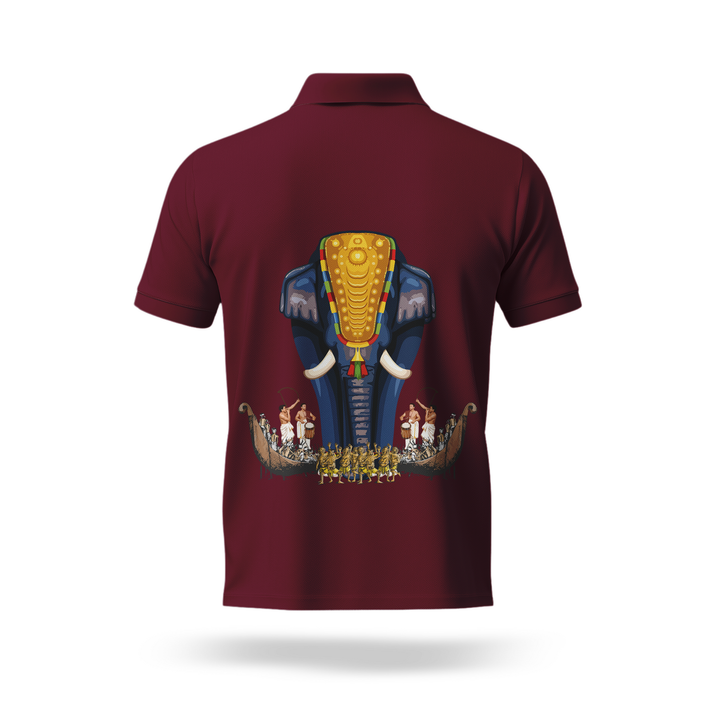 Elephant Meets the Backwaters Polo T Shirt