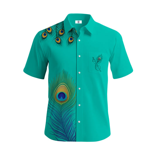 Peacock Feather Half Hand Premium Shirt